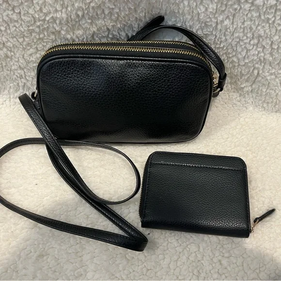 COACH JAMIE CAMERA CROSSBODY BAG WITH MATCHING WALLET BLACK LEATHER NWT! - Picture 6 of 9